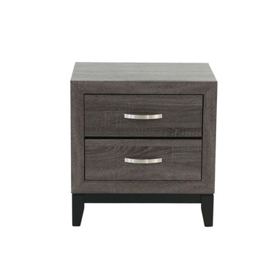 2-Tone Wooden Nightstand With 2 Drawers
