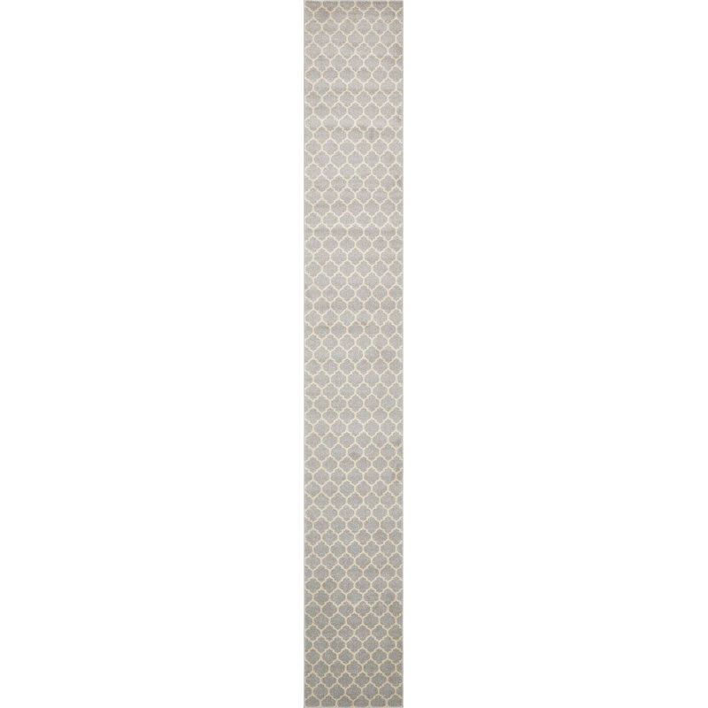 Tapis à motif géométrique gris Molly, Tapis de couloir 2 pi 7 po x 19 pi 8 po