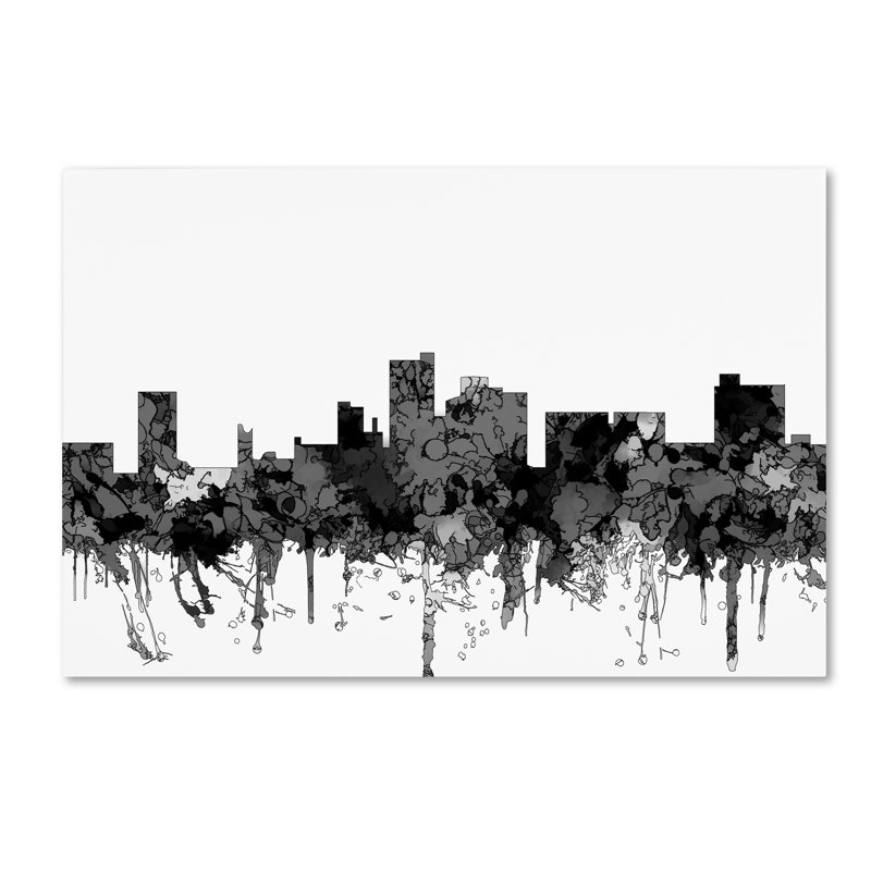 « lubbock texas horizon bw », reproduction d’impression sur toile tendue, H 22 po x l 32 po