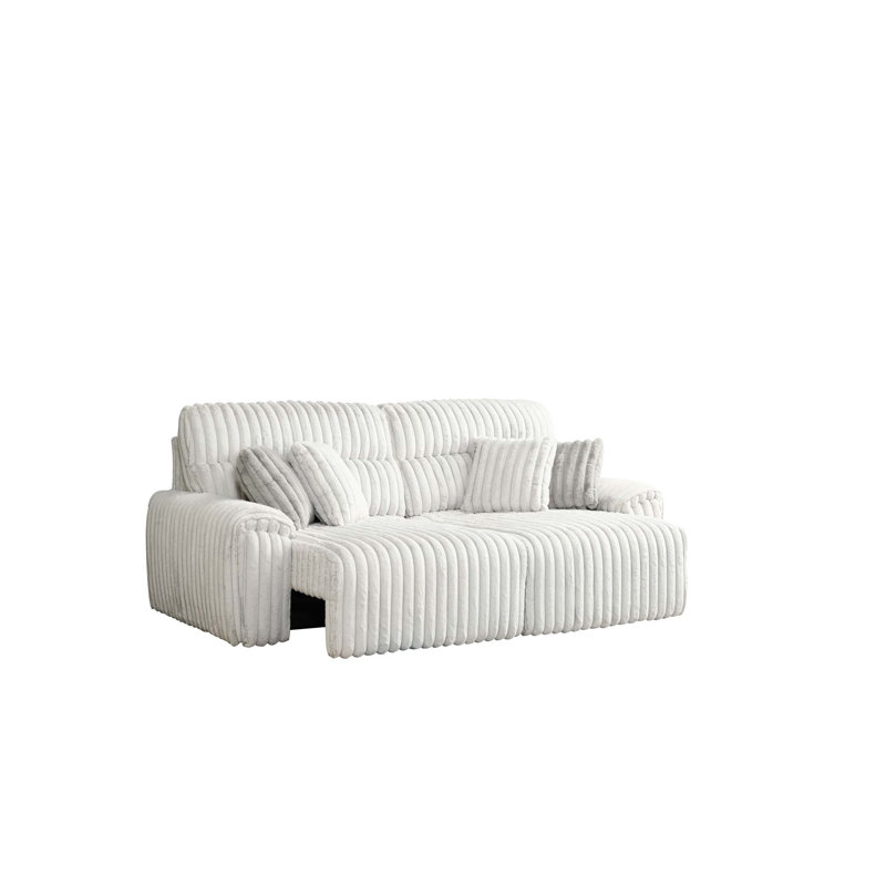 Canapé polyvalent en velours côtelé gris avec canapé-lit et port USB pour un confort ultime