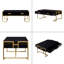 Table basse moderne moderne avec 4 tiroirs et base dorée de 47,3 po-934717027