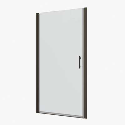 34'' - 35'' 3/8W x 72'' H Door Semi-Frameless Shower Door with 1/4"" Tempered Glass -  House Of Brands, R3472ShowD-MB