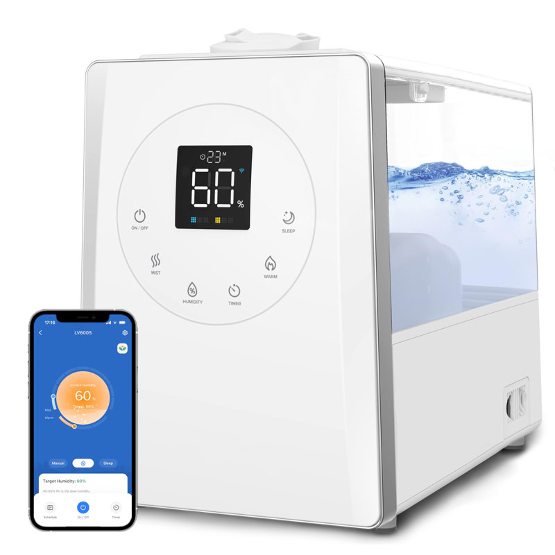 White Smart Warm and Cool Mist Humidifier with Voice Control