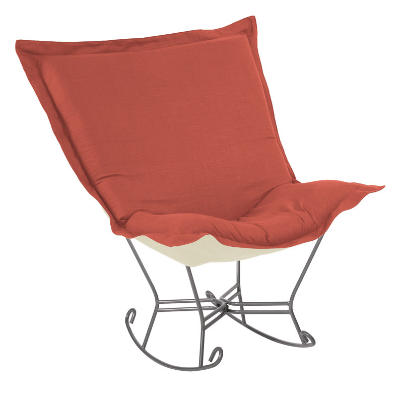 Chaise berçante Azaria, Titane, Bella en velours performance chocolat