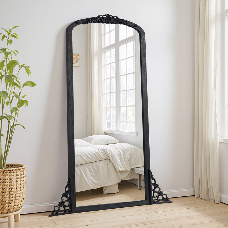 Miroir d'appoint mural Alexiyah, 69,3 po x 29,9 po, Noir