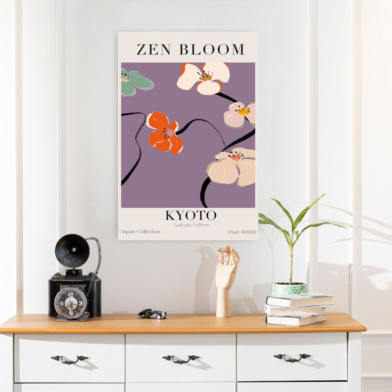 Contemporary Art Abstract Minimalist Modern Flower Wall Art by Treechild - Wrapped Canvas Print, 60.96 cm H x 40.64 cm W