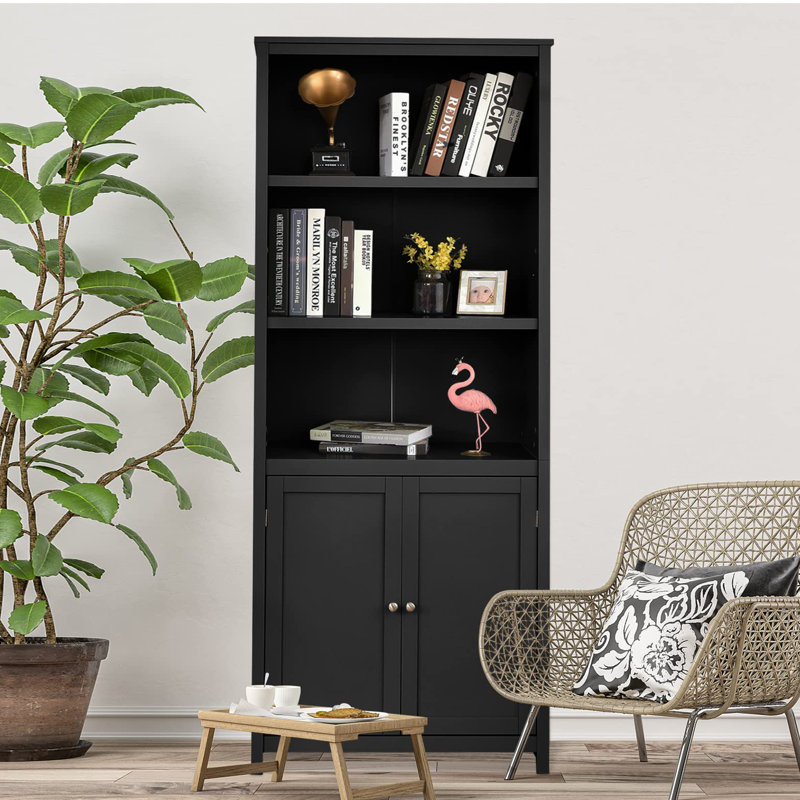 Ashante 71.6cm H Standard Bookcase, Black