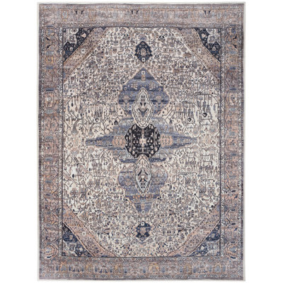 Tapis bleu ivoire Jolien