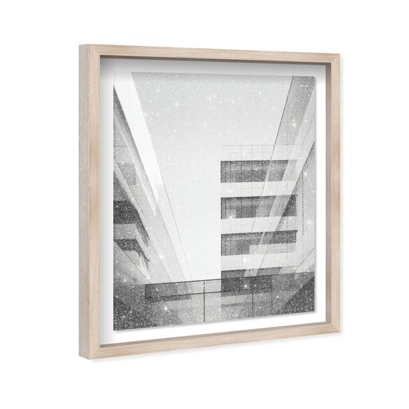 Glass Labyrinth I Shadowbox Abstract Print by Oliver Gal, Black Frame, 16 x 20, 25.5"H x 21.5"W, Natural Oak Shadowbox
