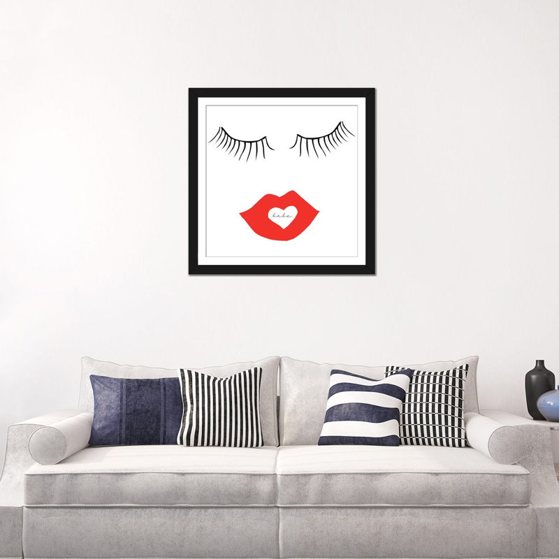 « bébé face », reproduction d’impression sur toile, H 24 po x l 24 po x P 1 po, Papier d'art encadré noir, Blanc