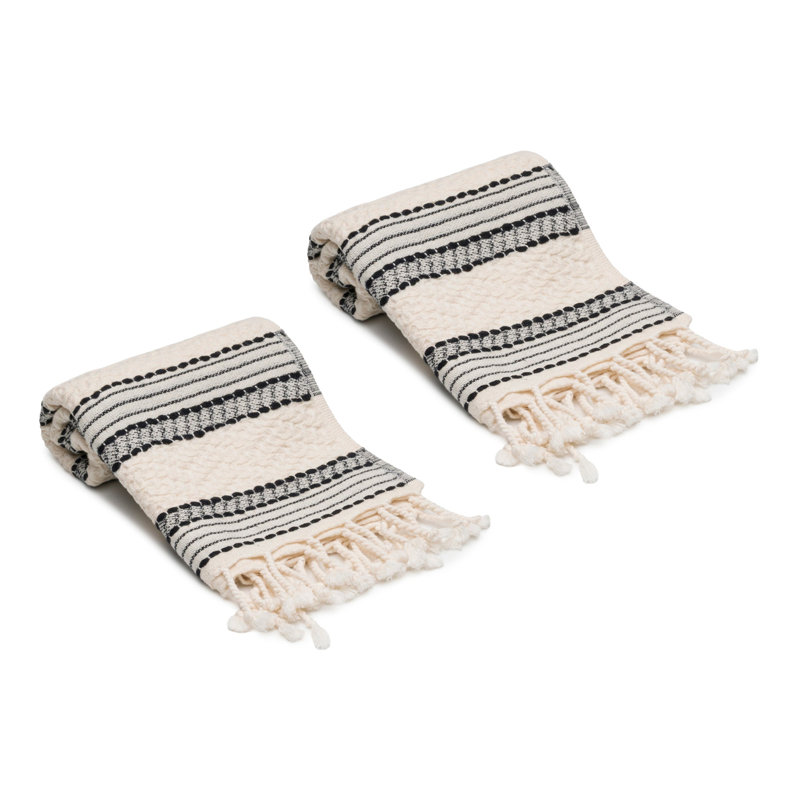 Ensemble de serviettes essuie-tout en coton Sylvie, Noir