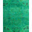 Overdyed Hand-Knotted Wool Modern-Contemporary Green Runner 4' 1" x 10' 10"