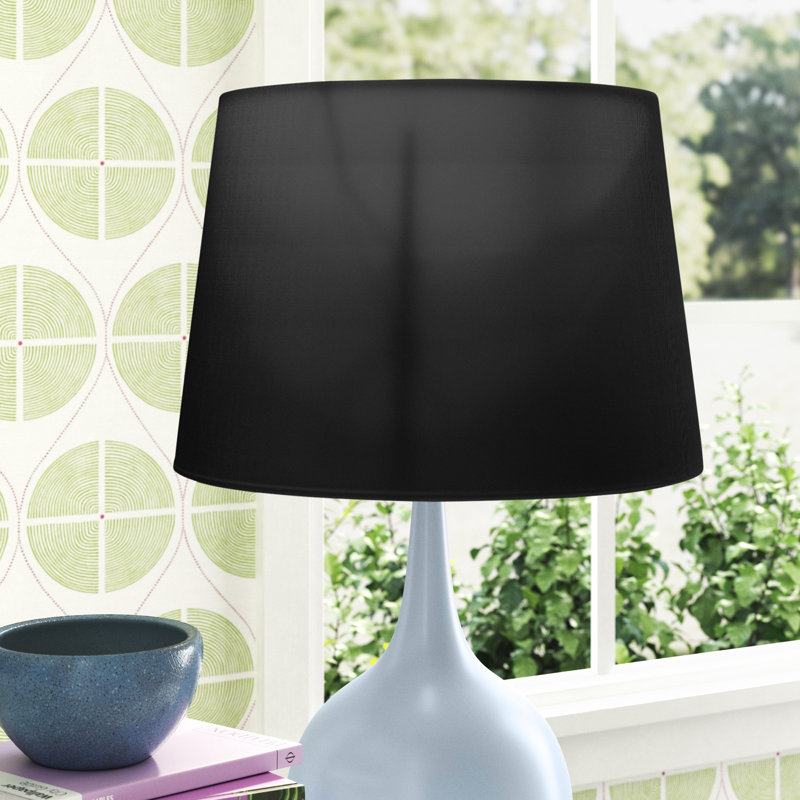 13.8cm H Cotton Blend Empire Lamp Shade ( Screw On ), Black