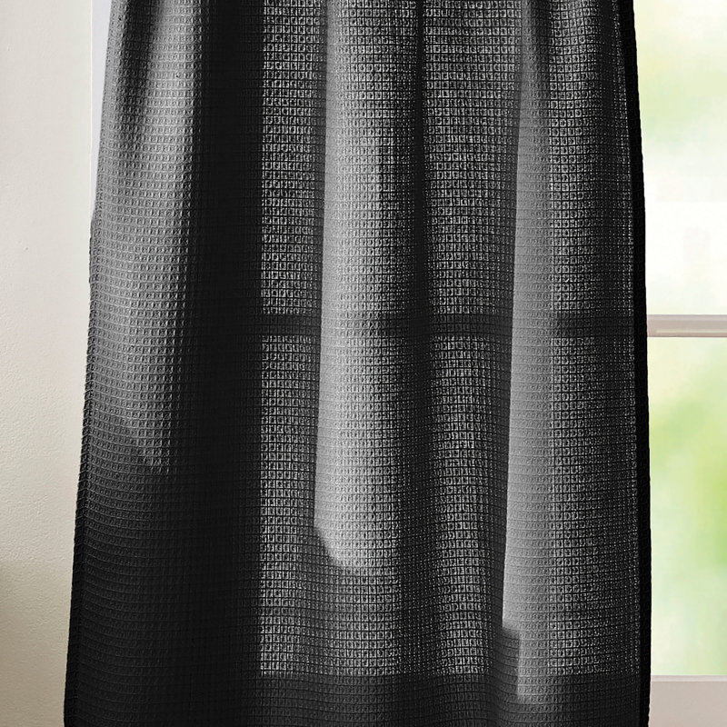  Eldridge Waffle Tier & Valance Set, Black