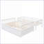 Lit superposé simple au-dessus d'un lit double avec lit gigogne simple 3 tiroirs, aucun sommier requis, blanc
