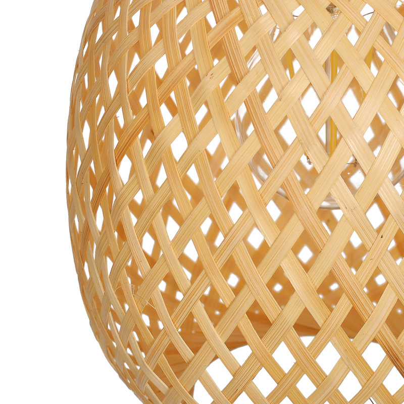 Luminaire suspendu en bambou tissé à la main pour panier pour îlot de cuisine