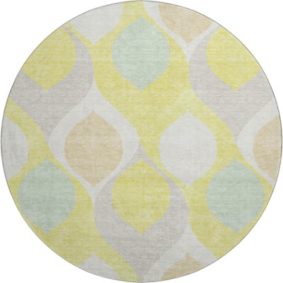 Premium Machine Washable Lisse Yellow Rug