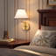 Applique murale moderne 1 lumière avec abat-jour en lin blanc pour couloir de chambre à coucher