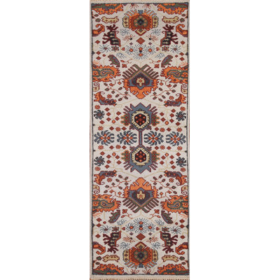 Geometric Traditional  Oriental Runner Rug 2x8