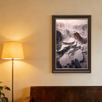 Art mural sur toile, "Terrasis Hot Springs in Misty Pink Sky"
