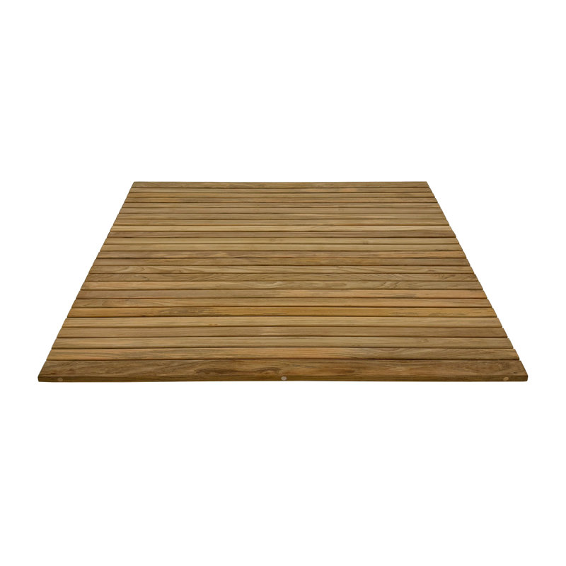 Tapis de douche en teck de style nordique avec pieds en caoutchouc 36 po x 36 po