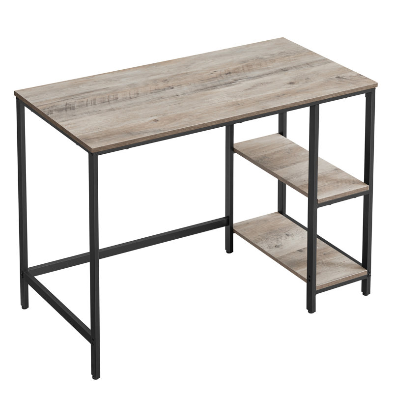 Alaudin Metal Base Computer Desk, Greige/Black