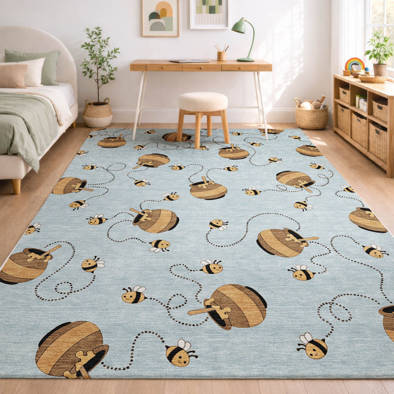 Tapis intérieur / extérieur lavable à la machine pour enfants Chantille ACN2650, Ciel, 2 pi 6 po x 3 pi 10 po