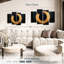 «Buddhist Symbols Golden Zen Circle on Canvas», reproduction de 4 pièces-405044835