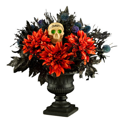 The Holiday Aisle® 20In. Boo-Tiful Halloween Urn Centerpiece With LED Lights