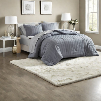 Soft Cal King Bedding Sets, Polyester Striped Modern Home Comfort