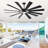 72 Inch Massive Windmill Ceiling Fan with Light, 12-Blade Industrial Fan, High CFM Powerful Airflow, Quiet DC Motor, Remote Control, 6-Speed Reversible, Dimmable 3CCT LED with Memory Function-839204999-839205001-839205002