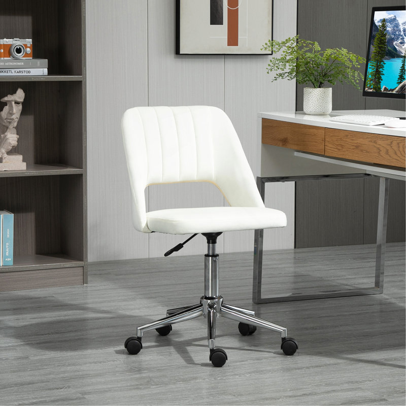 Chaise de bureau à dossier moyen en velours Vinsetto