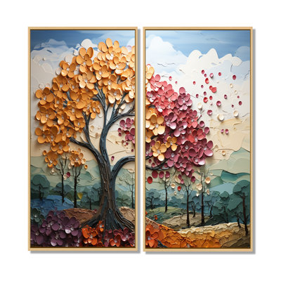 «Maple Trees Mosaic Of Season II», art floral sur toile érable