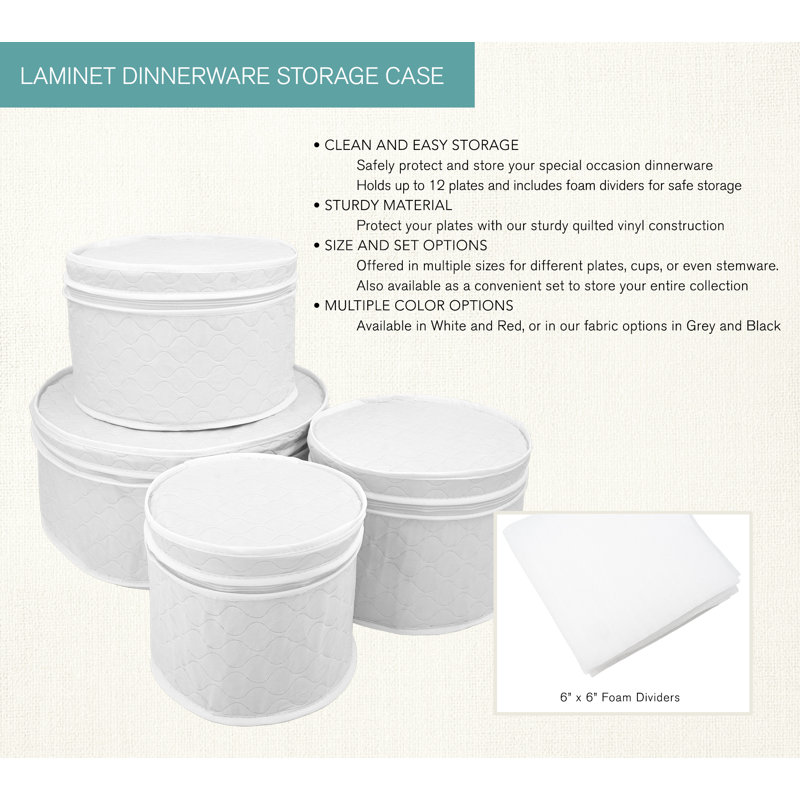 Vinyl Dining Plates Storage with Felt Dividers Included
