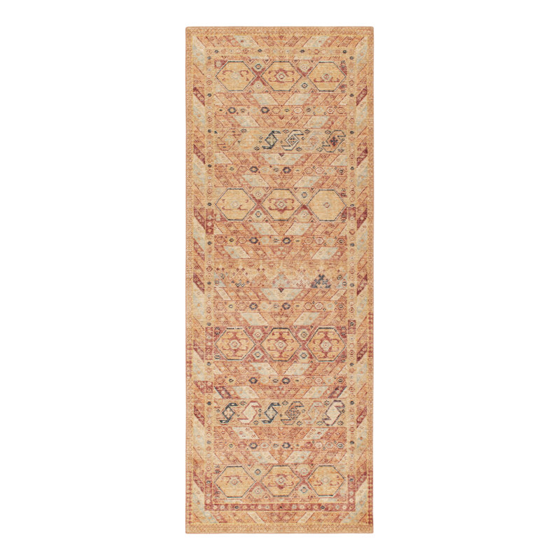 Distressed Homage Wool Geometric Area Rug, Runner 2'6" x 10'