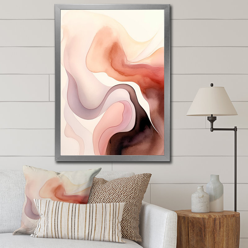 «Distant Clouds Cinnamon Infusion», impression sur toile, Cadre simple argenté, H 32 po x l 24 po x P 1 po