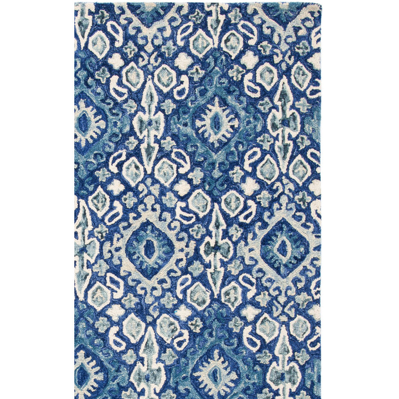 Vahakn Hand Tufted Wool Southwestern Rug, Square 6'