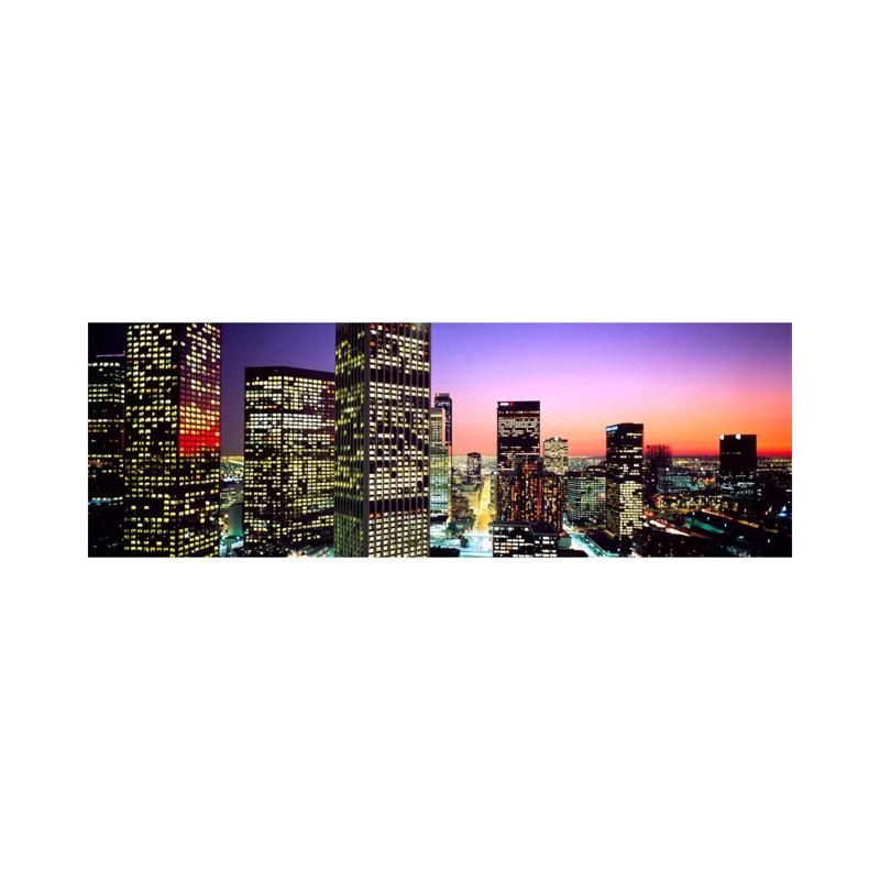 Downtown Los Angeles CA USA - Wrapped Canvas Panoramic Print, 30.48 cm H x 91.44 cm W x 1.91 cm D