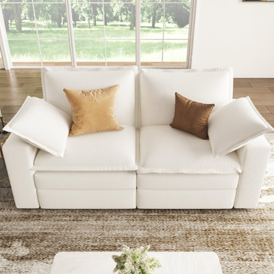 Modular Sectional Sofa, 2 Seat Modular Couch For Living Room, Dark Gray