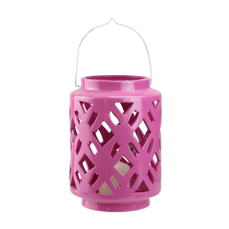 Porte-bougie en porcelaine 7 po City Chic, Rose foncé