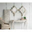 Miroir artistique 30 po x 23,5 po à motif de losanges blancs, miroir décoratif pour le salon, l'entrée, la chambre à coucher, le bureau