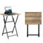 Tables-tablettes portatives pliantes portatives, brun rustique et noir, espace pour les petites pièces, table de chevet fiable, finition noire, appartements, fonctionnelles