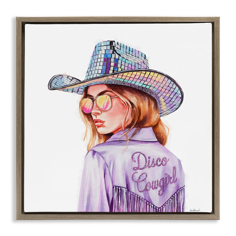 Cadre flottant mauve disco, par Amanda Greenwood, H 18 po x l 18 po, Cadre flottant orme Montalcino