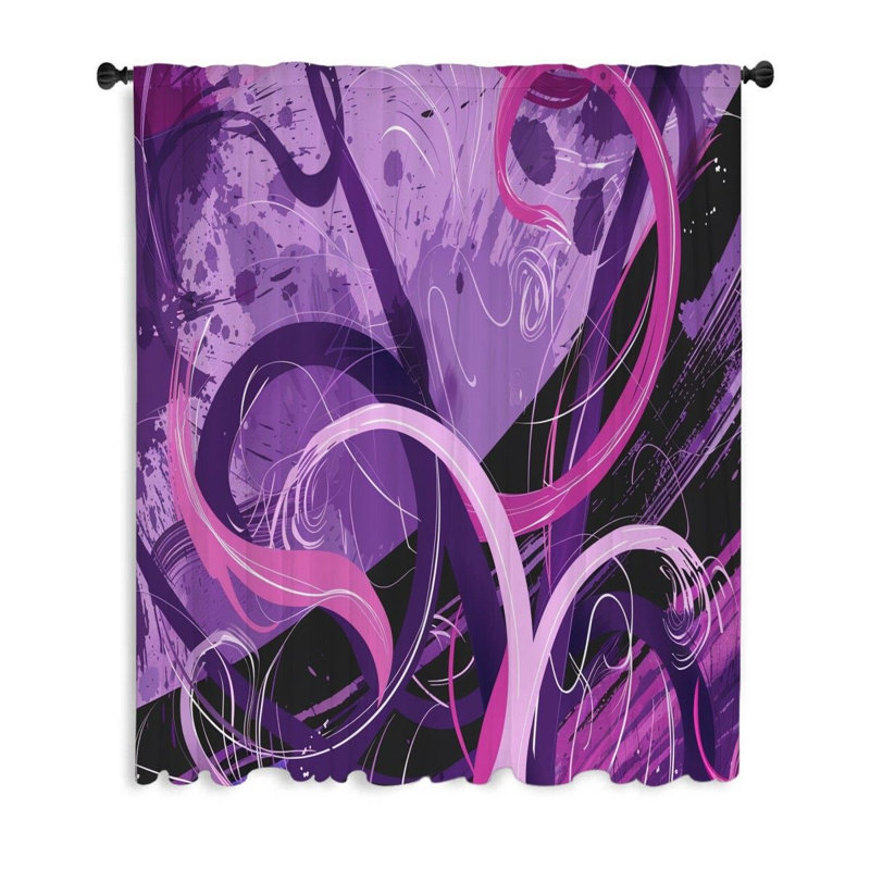 Rideau transparent en polyester Farhod, L 50 po x L 96 po