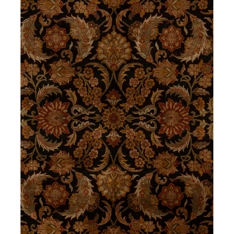 Tapis noir / crème de haute qualité noué à la main