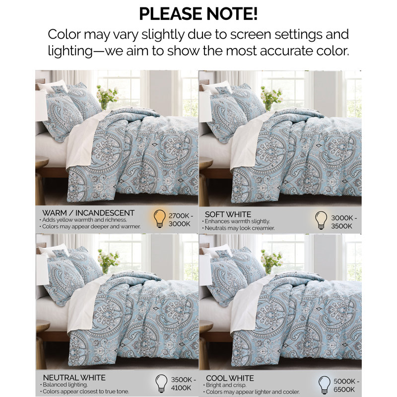 Ensemble de housse de couette réversible surdimensionnée avec deux taies décoratives Southeast Fine Linens Pure Melody