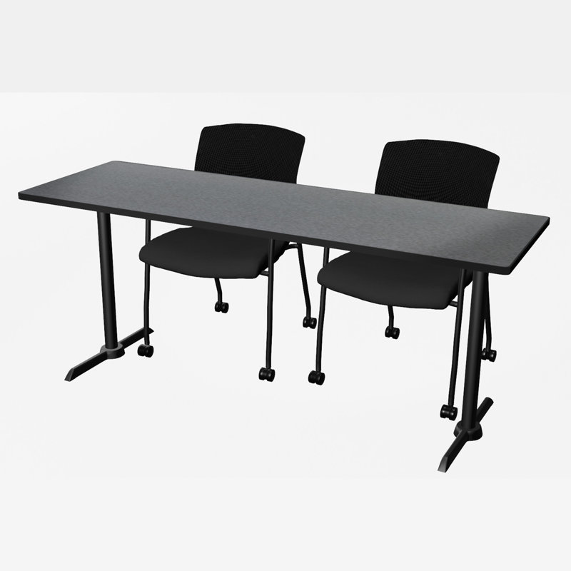 Base et table de formation Cain, Noir, H 29 po x L 72 po x l 24 po, Gris entreprise