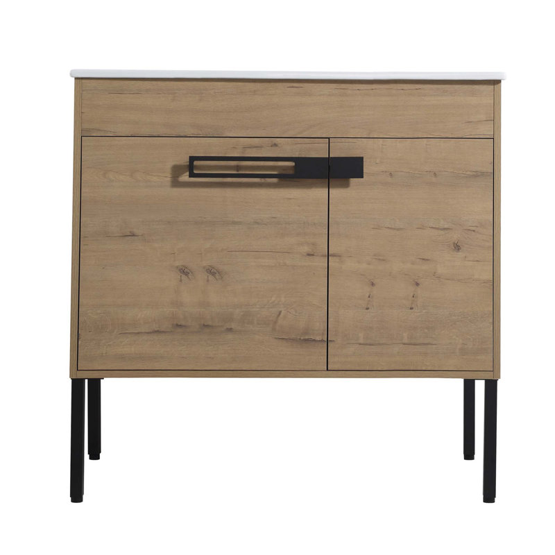 Meuble-lavabo avec lavabo, meuble-lavabo autoportant ou flottant, Brun