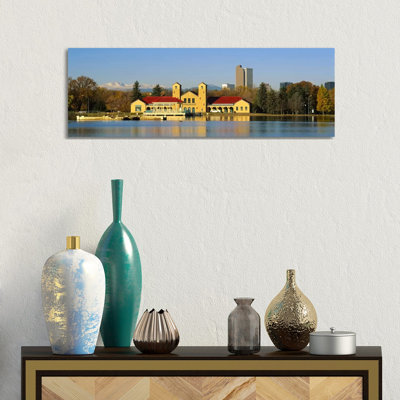 Buildings at the Waterfront, City Park Pavilion, Denver, Colorado, USA 1 Piece Wrapped Canvas Panoramic Wall Art
