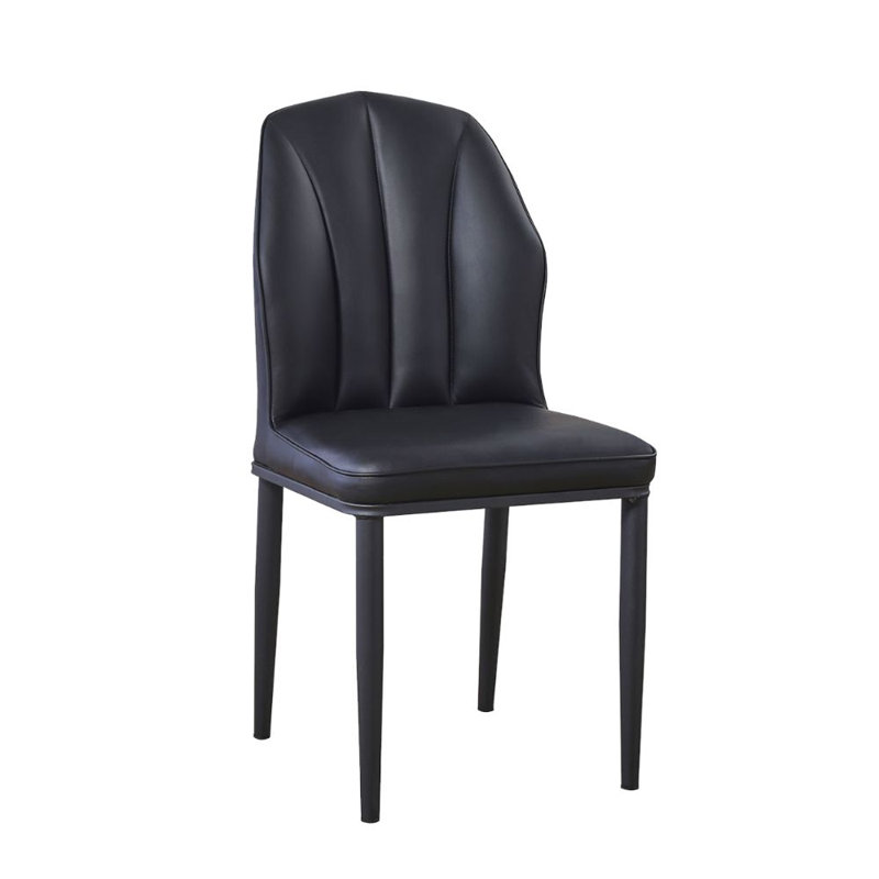 Chaise parsons capitonnée en noir